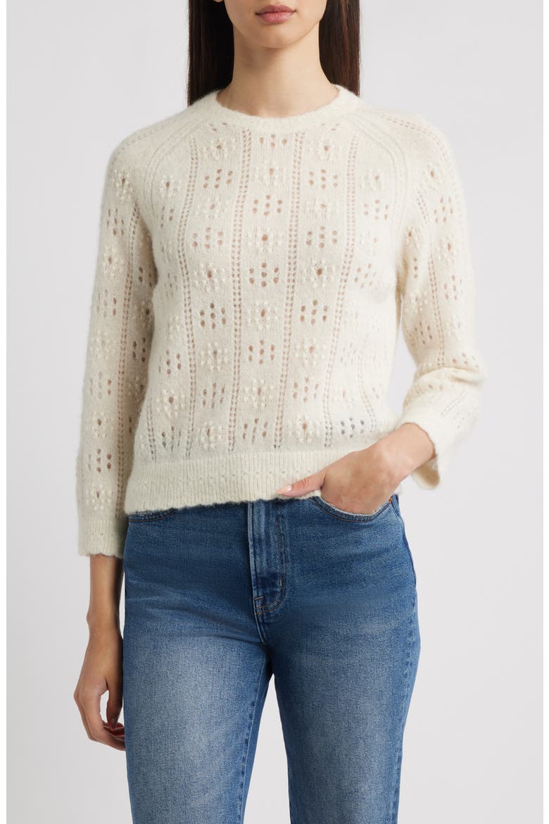 Emiliana Open Stitch Sweater, Main, color, IVORY