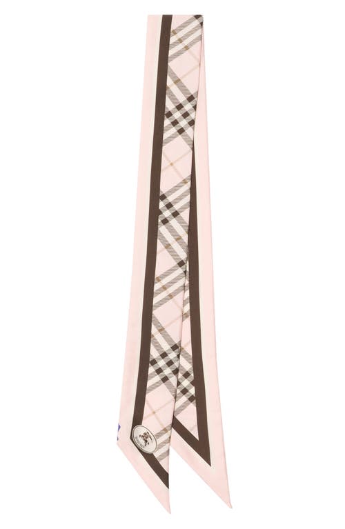 Burberry Border Check Skinny Silk Scarf In Neutral