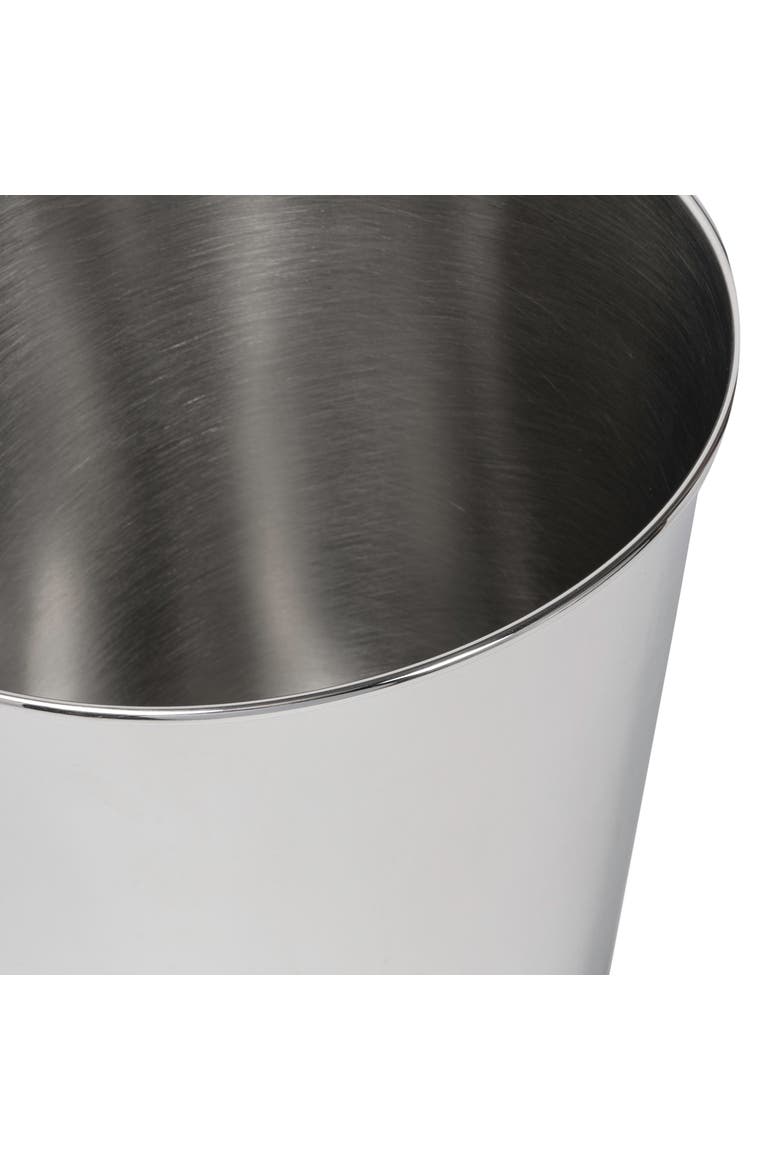 Nolan Modern Classic Smooth Steel 2 Gal Waste Bin, Alternate, color, Polished Steel