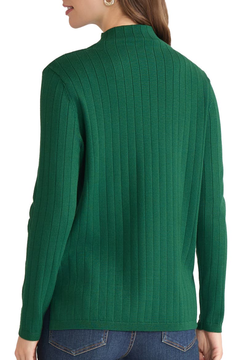 Funnel Neck Wide Rib Sweater, Alternate, color, FOREST GREEN