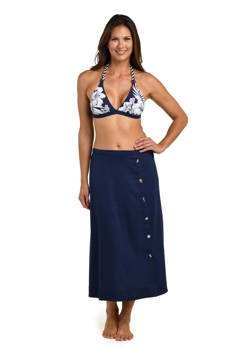 Harbor Breeze Midi Cover-Up Skirt, Alternate, color, INDIGO