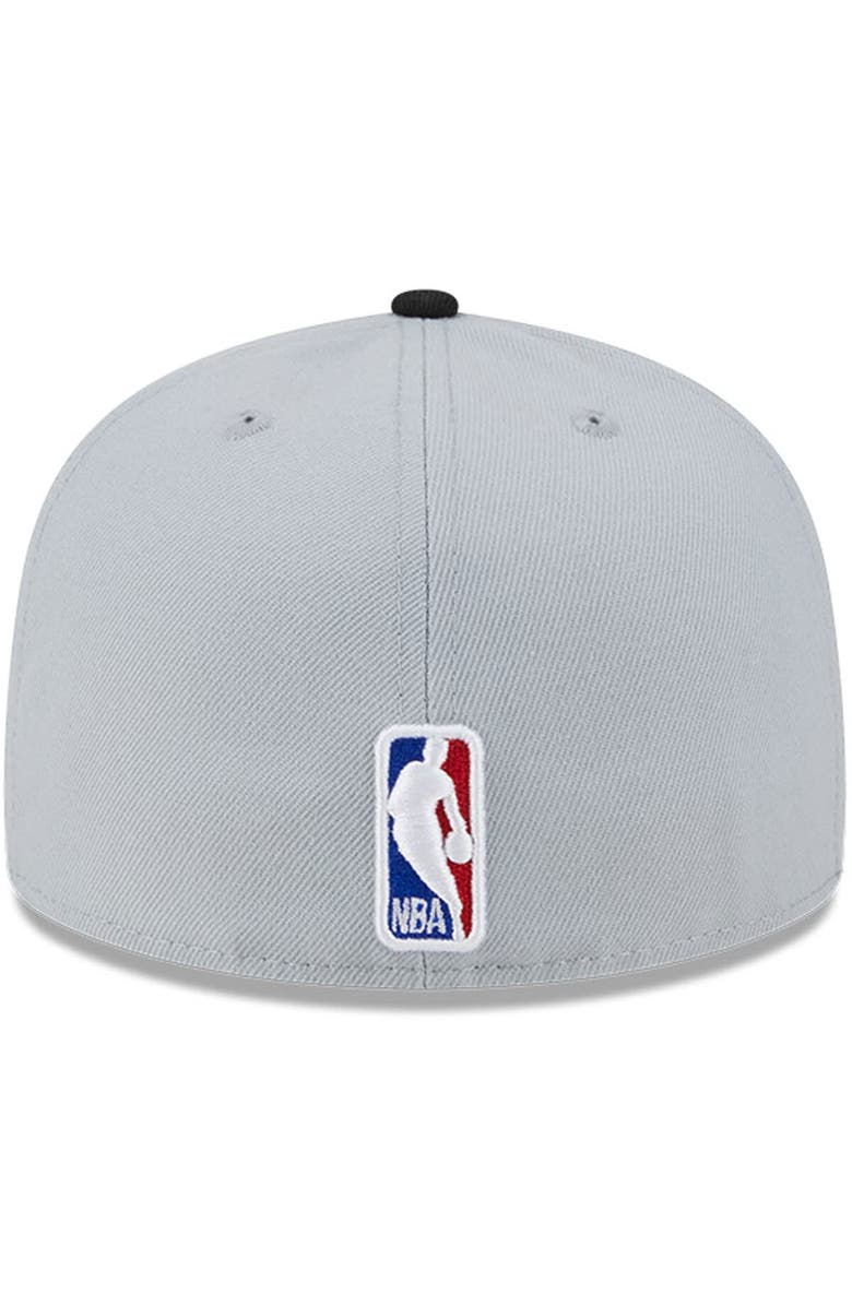 New Era Men's New Era Gray/Black San Antonio Spurs Tip-Off Two-Tone 59FIFTY Fitted Hat, Alternate, color, 