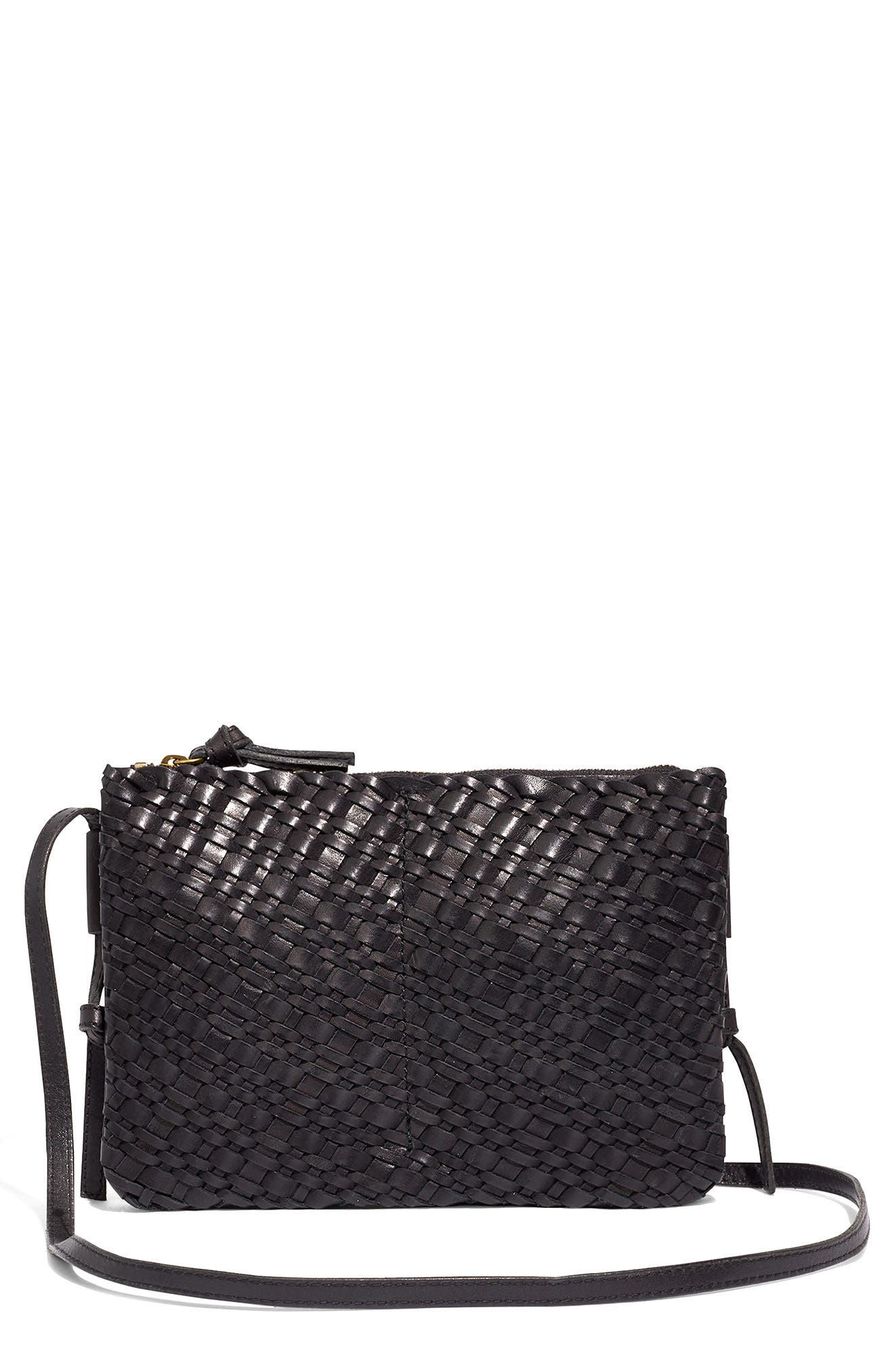 Madewell The Knotted Woven Leather Crossbody Bag, Main, color, 