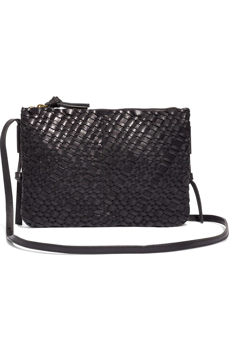 Madewell The Knotted Woven Leather Crossbody Bag, Main, color,