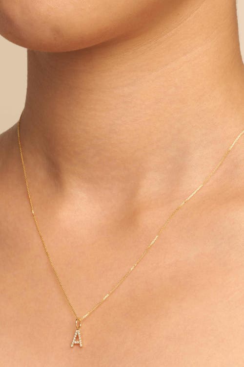 Oradina 14k Gold Luxe Letter Diamond Initial Pendant Charm In Gold