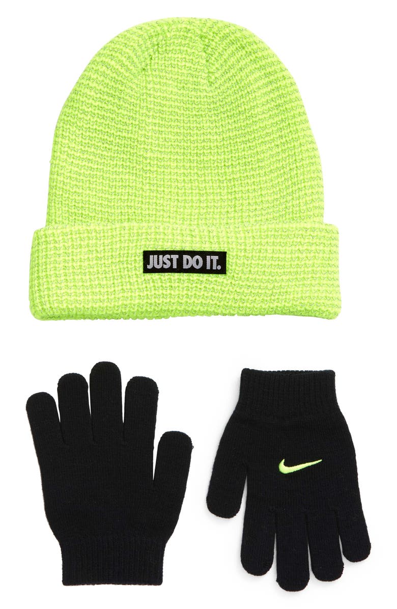 Nike Kids' Reflective Beanie & Gloves Set, Main, color, 