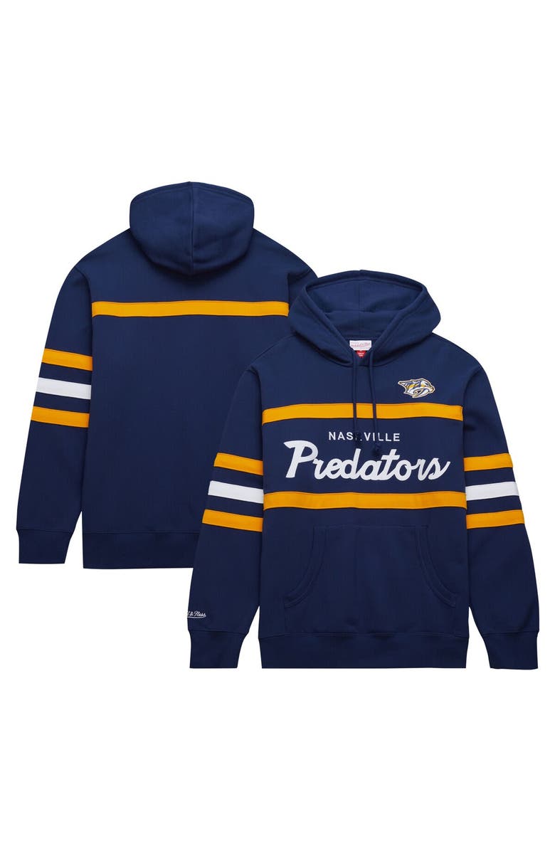 Mitchell & Ness Men's Mitchell & Ness Navy Nashville Predators Head Coach Pullover Hoodie, Main, color, Navy