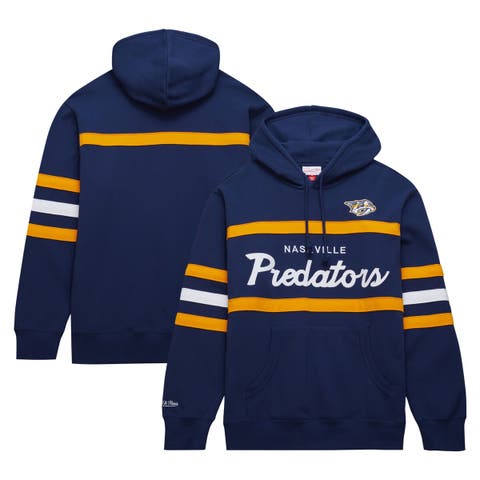 Men's Mitchell & Ness Navy Nashville Predators Head Coach Pullover Hoodie