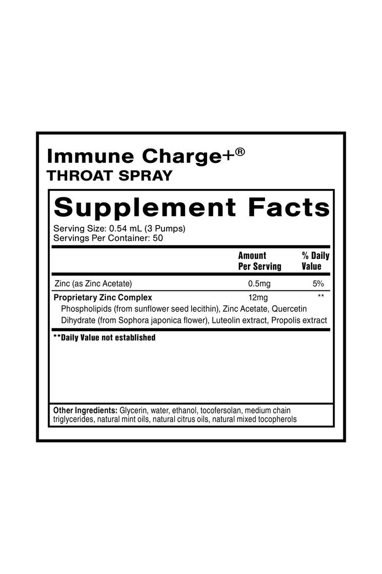 Immune Charge Liposomal Zinc and Quercetin Throat Spray, Alternate, color, None