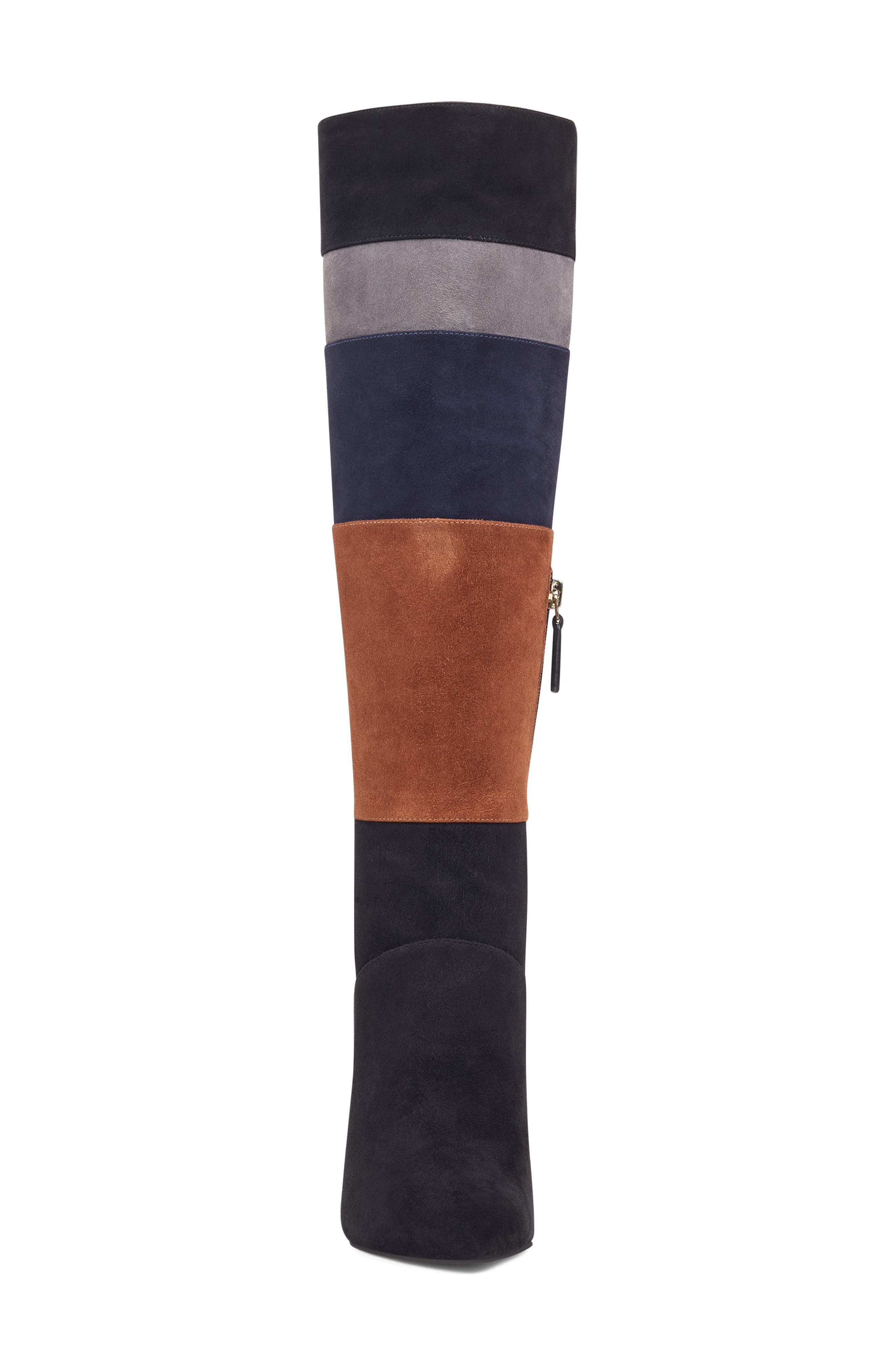 Toprank Blocked Knee High Boot, Alternate, color, BLACK MULTI SUEDE