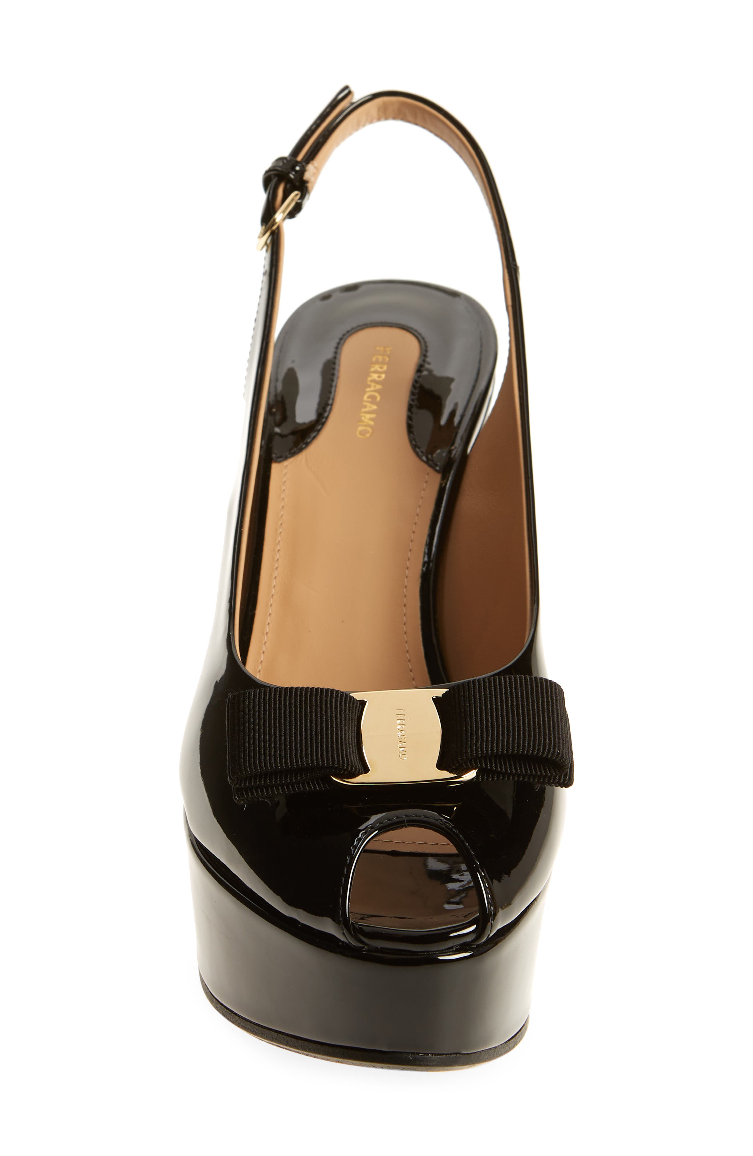 FERRAGAMO Lally Platform Slingback Pump, Alternate, color, 