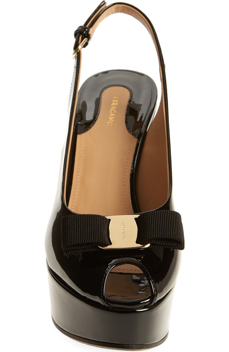 FERRAGAMO Lally Platform Slingback Pump, Alternate, color,