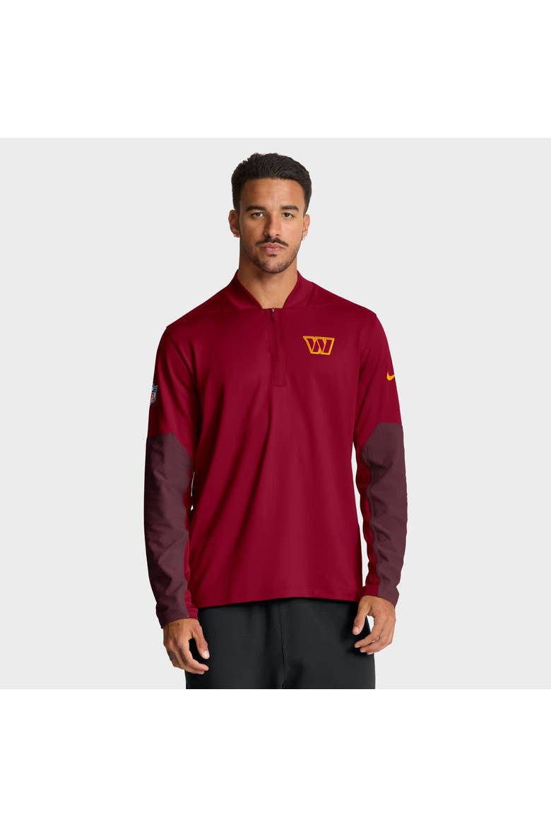 Men's Nike Burgundy Washington Commanders Sideline Dri-FIT Half-Zip Pullover, Main, color, Burgundy