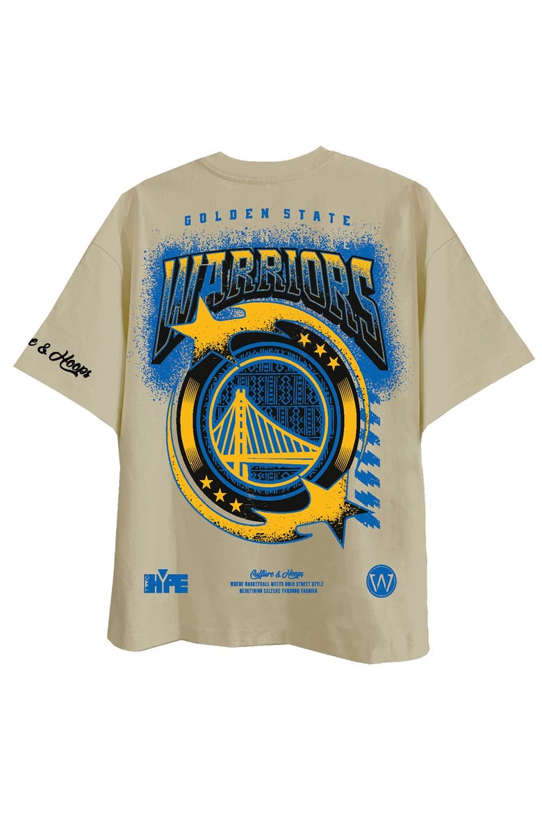 Unisex Two Hype Cream Golden State Warriors Drip & Dime Elevated Drop Shoulder T-Shirt, Alternate, color, Cream