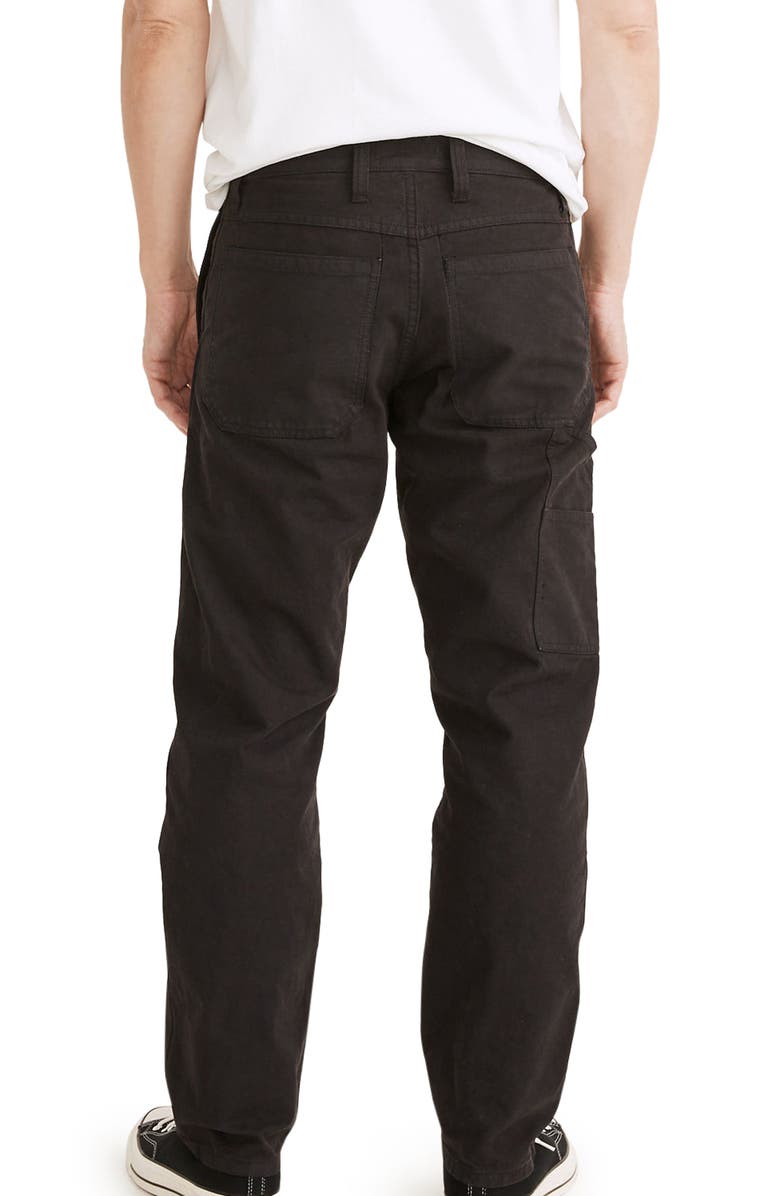 Madewell Men's Relaxed Straight Leg Workwear Pants, Alternate, color, Black Coal
