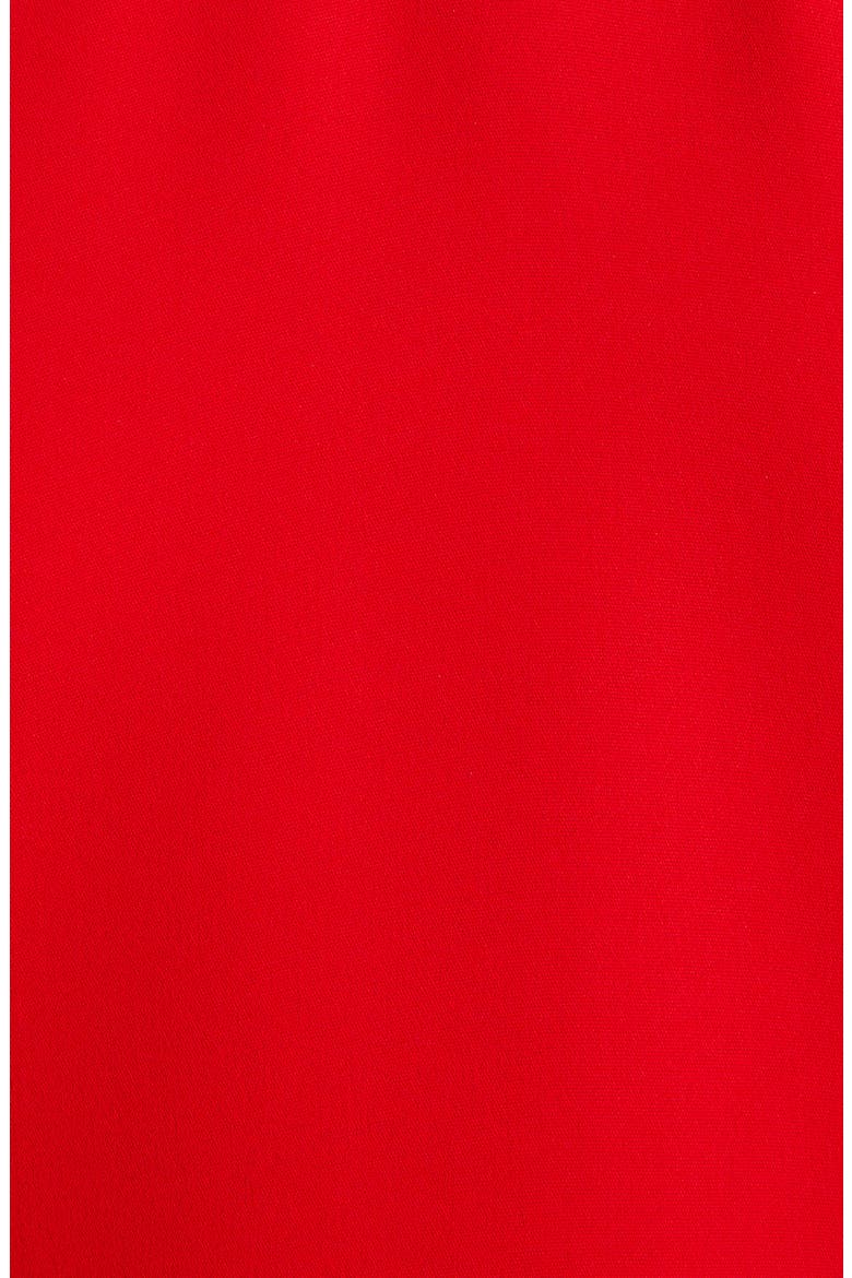 Scallop Neck Long Sleeve Silk Cady Minidress, Alternate, color, ROSSO