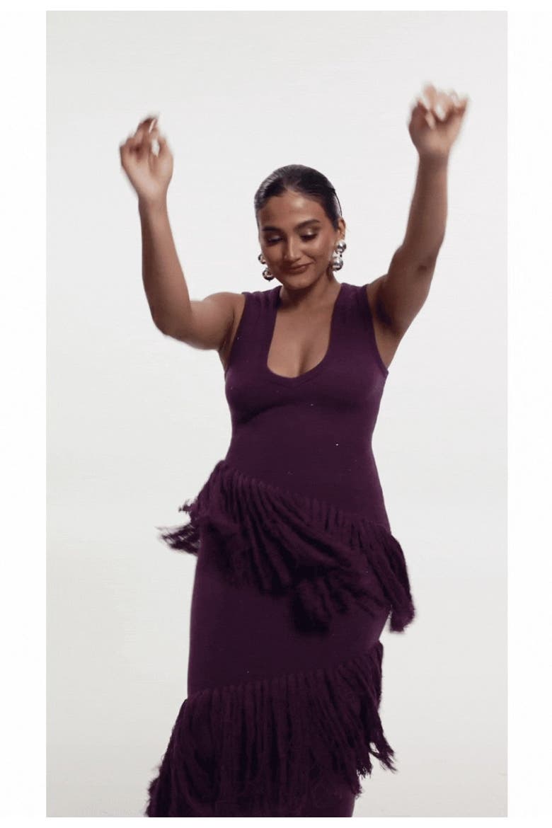 Uyai Sequin Fringe Maxi Dress, Main, color, Sequin