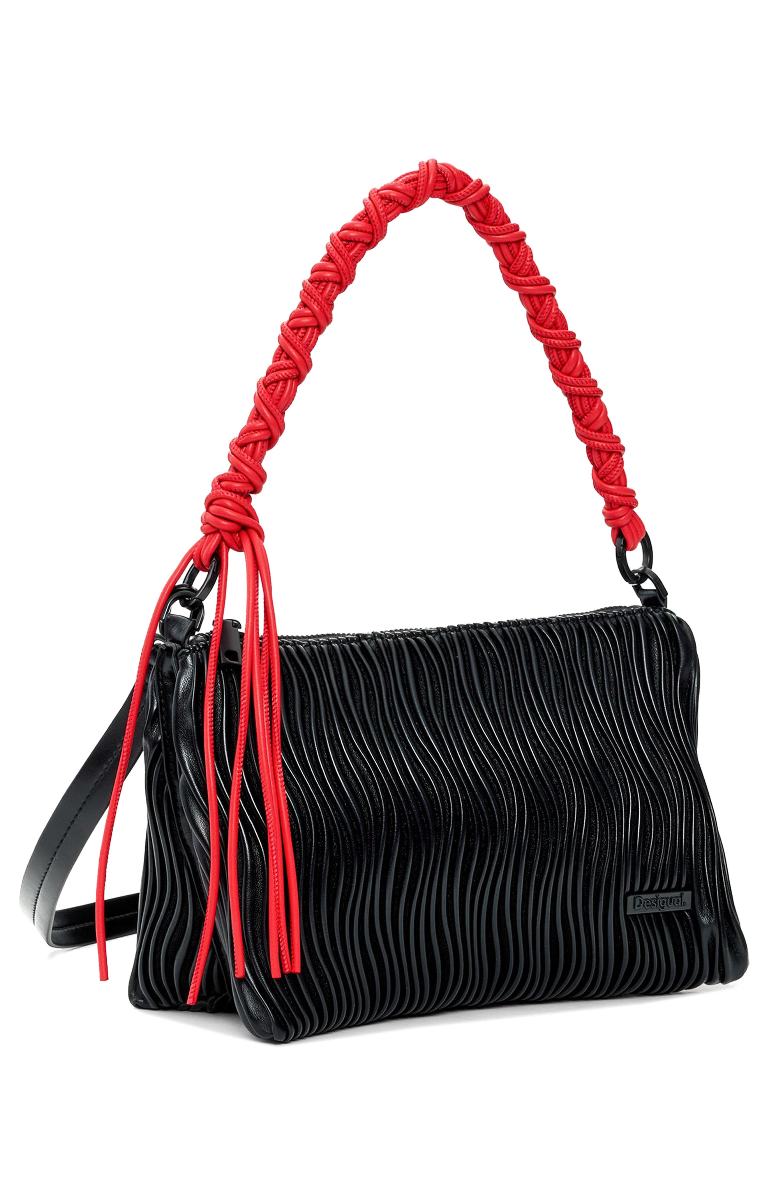 Desigual Faux Leather Crossbody Bag, Alternate, color, Black