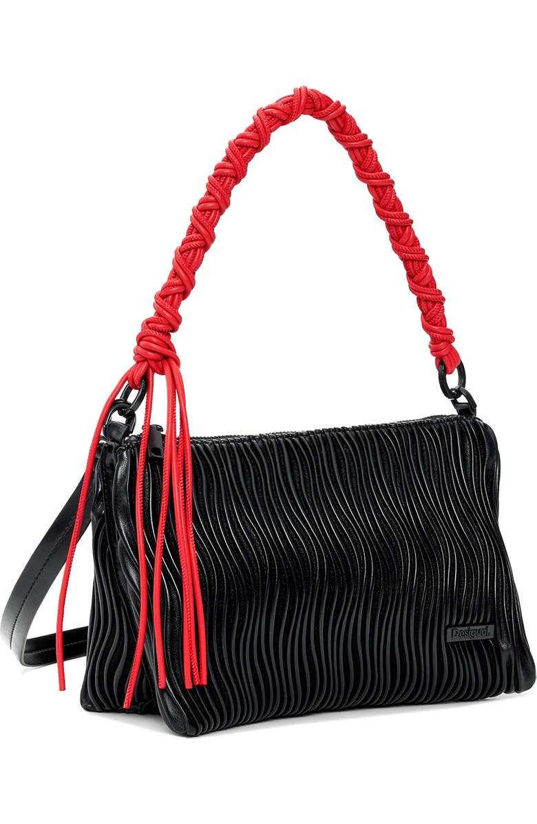 Desigual Faux Leather Crossbody Bag, Alternate, color, Black
