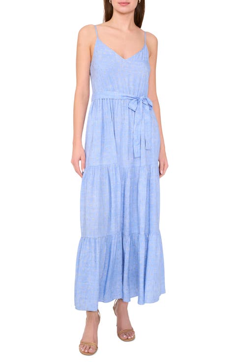 Tie Waist Tiered Maxi Dress
