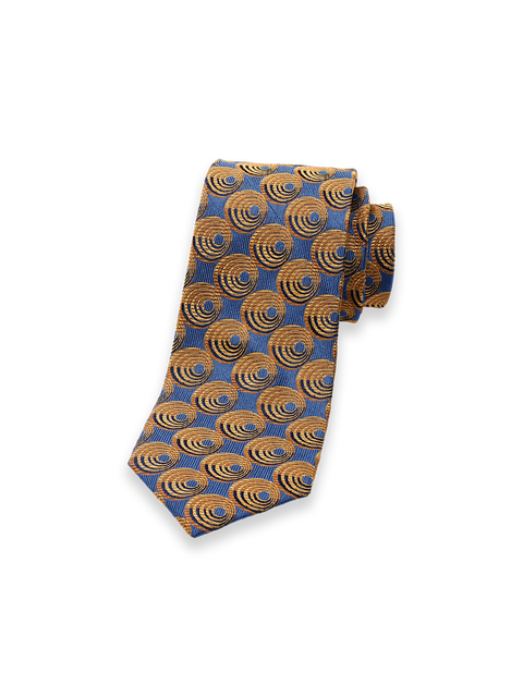 Circles Pattern Woven Silk Tie