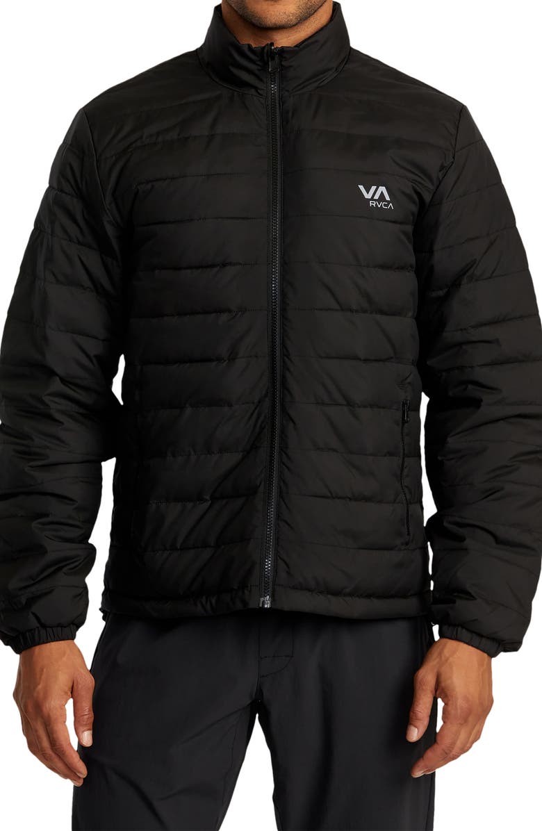 RVCA Reversible Quilted Puffer Jacket, Main, color, Black 2
