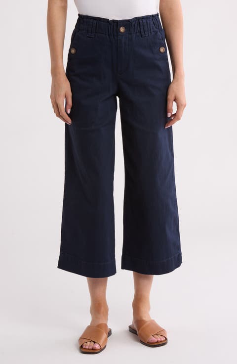 Wide Leg Ankle Crop Pants