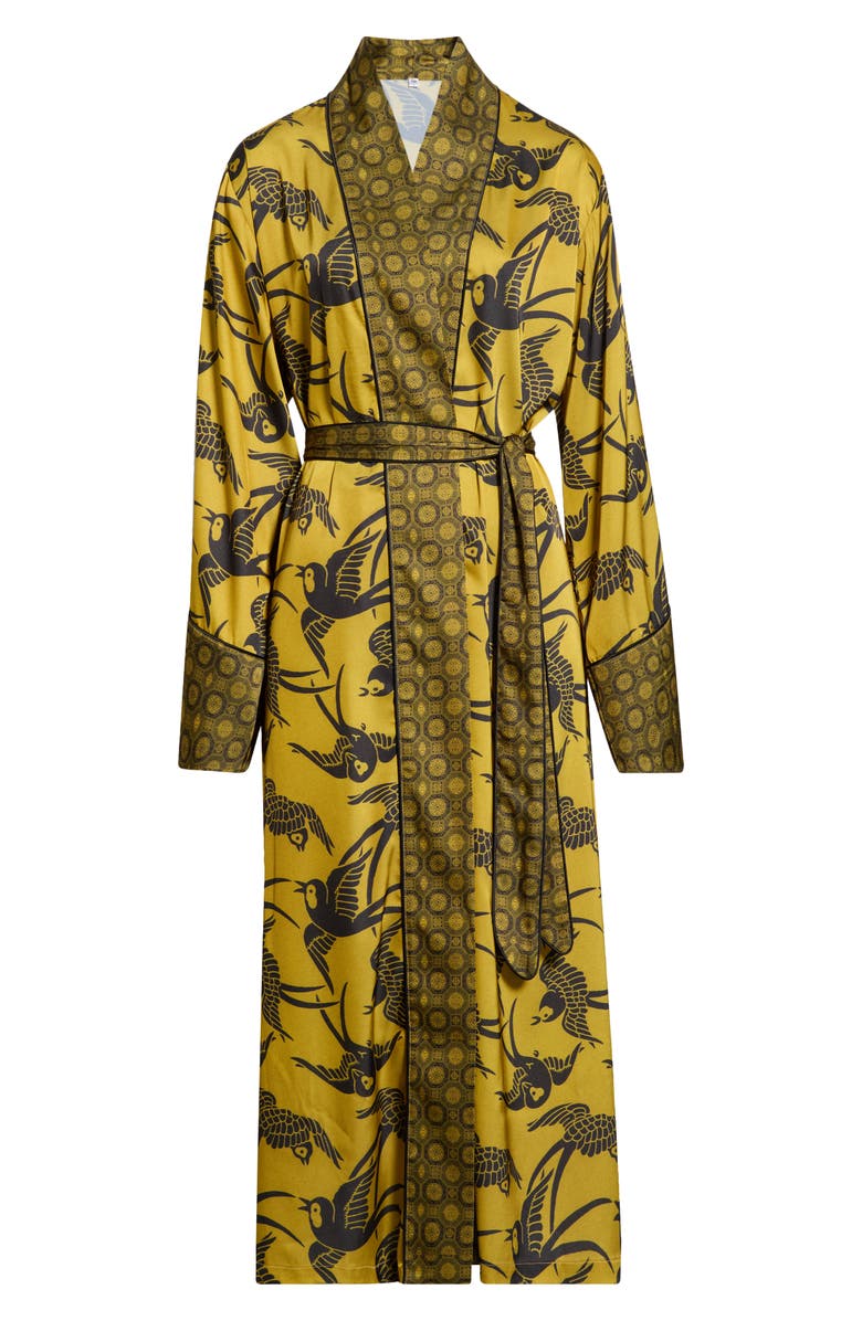 KILO BRAVA Print Maxi Robe, Alternate, color, Antique Swallows