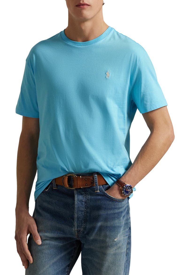 Embroidered Short Sleeve Jersey T-Shirt, Main, color, NEPTUNE