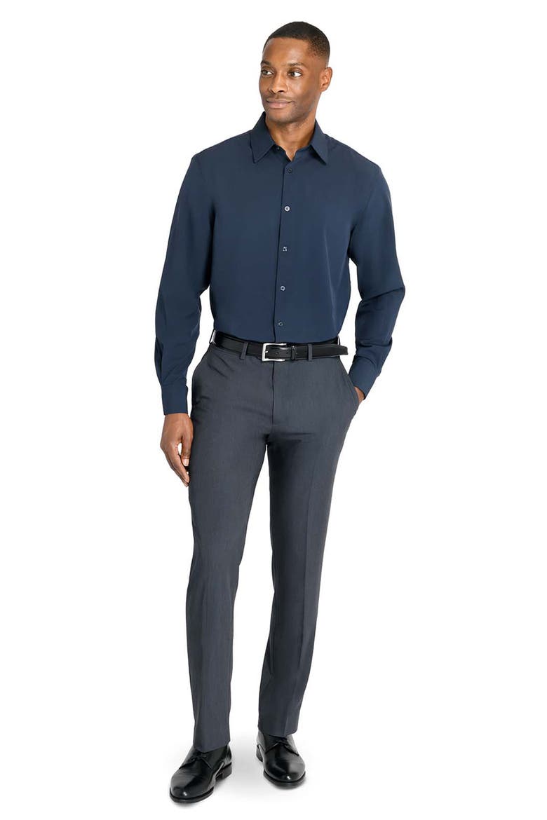 Regular Fit Solid Performance Dress Shirt, Alternate, color, NAVY