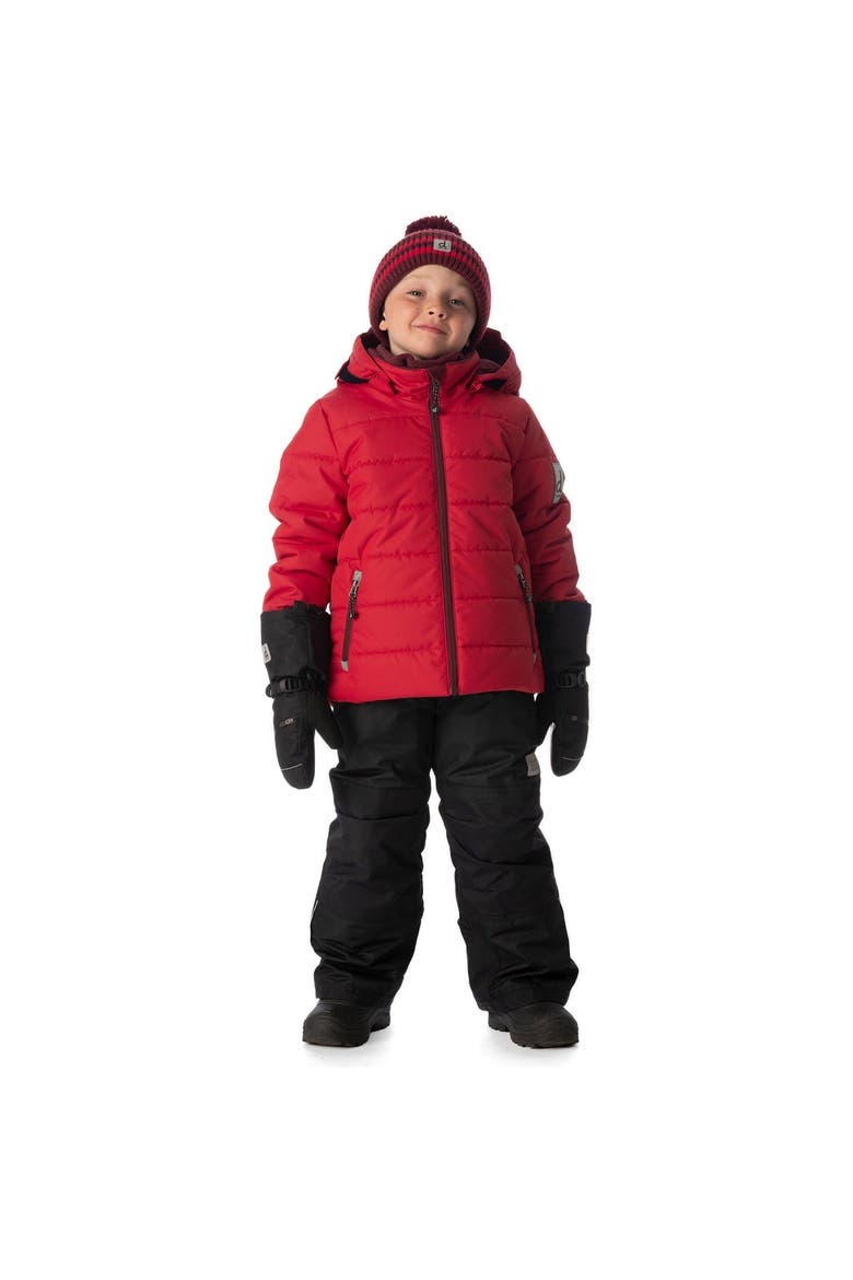 Play Reinforced Jacket & Pants Neckwarmer Two Piece Snowsuit, Alternate, color, Rouge