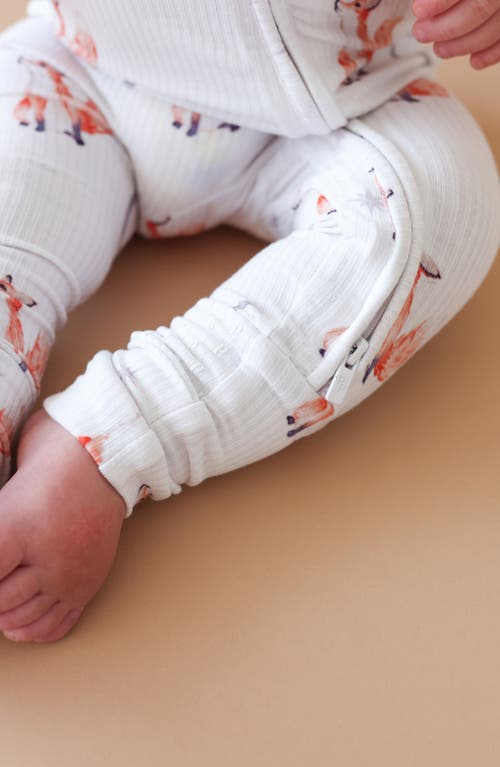 Posh Peanut Fennec Convertible Zip-up Footie In White