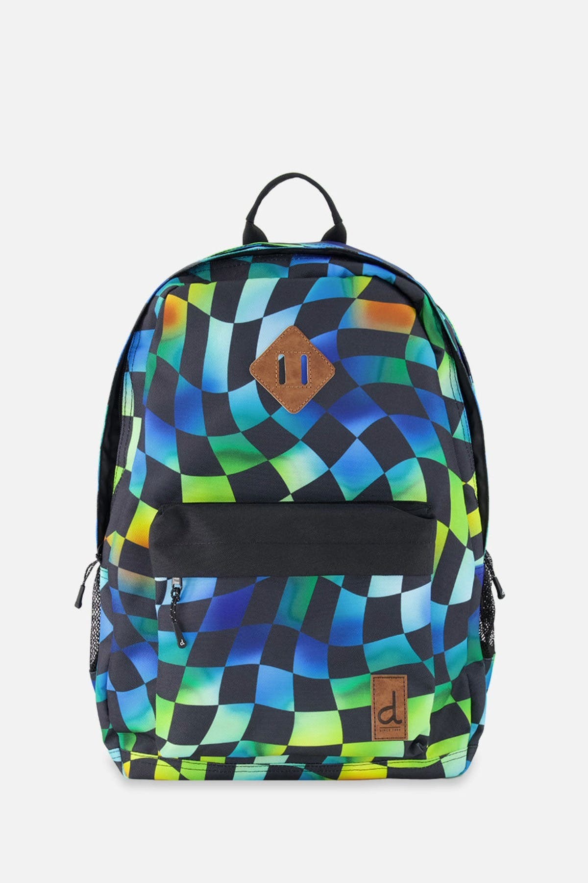 Deux par Deux Checkered Practical Spacious Durable Backpack, Main, color, Blue Checkered Print