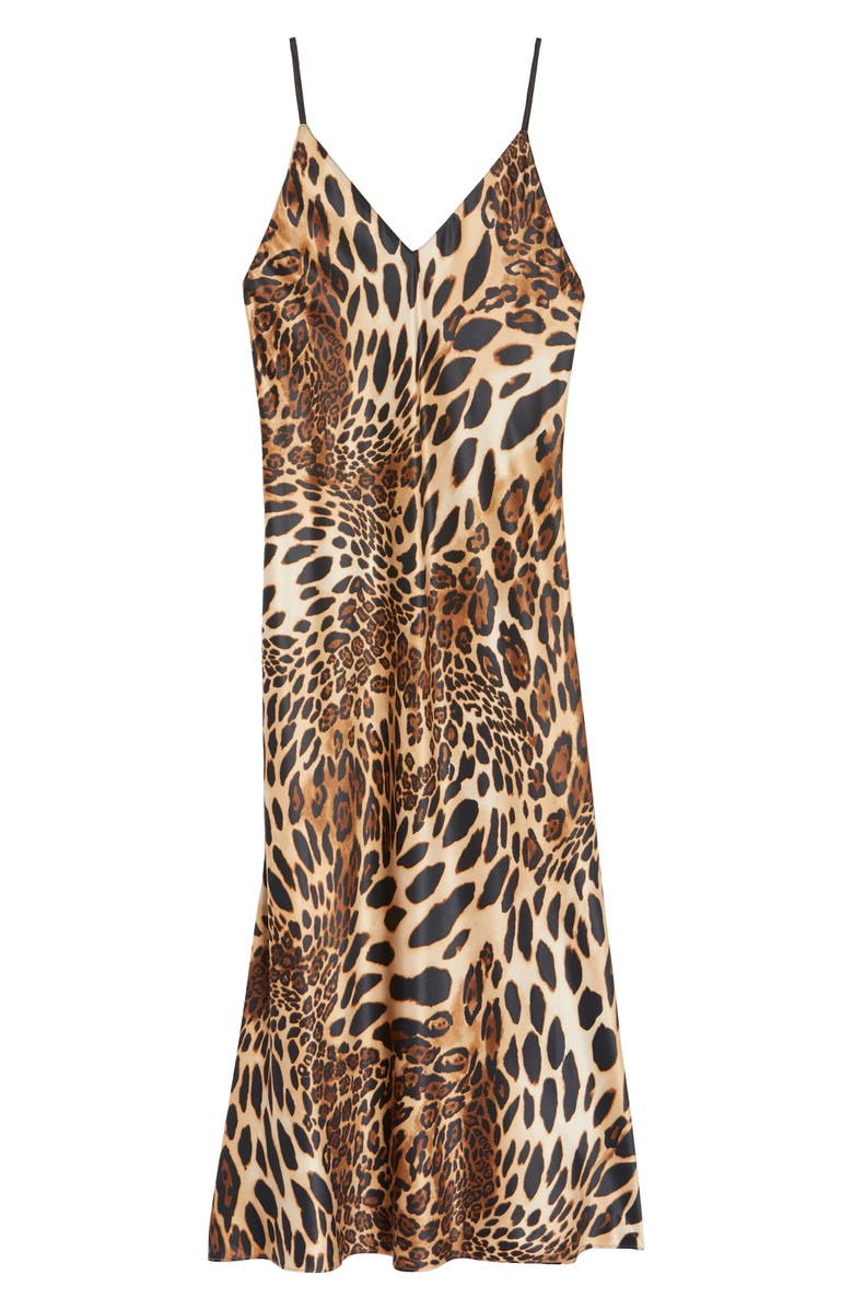 Natori Leopard Print Satin Nightgown, Alternate, color,