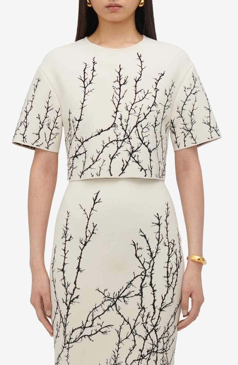 McQueen Thorn Jacquard Crop Top, Main, color,