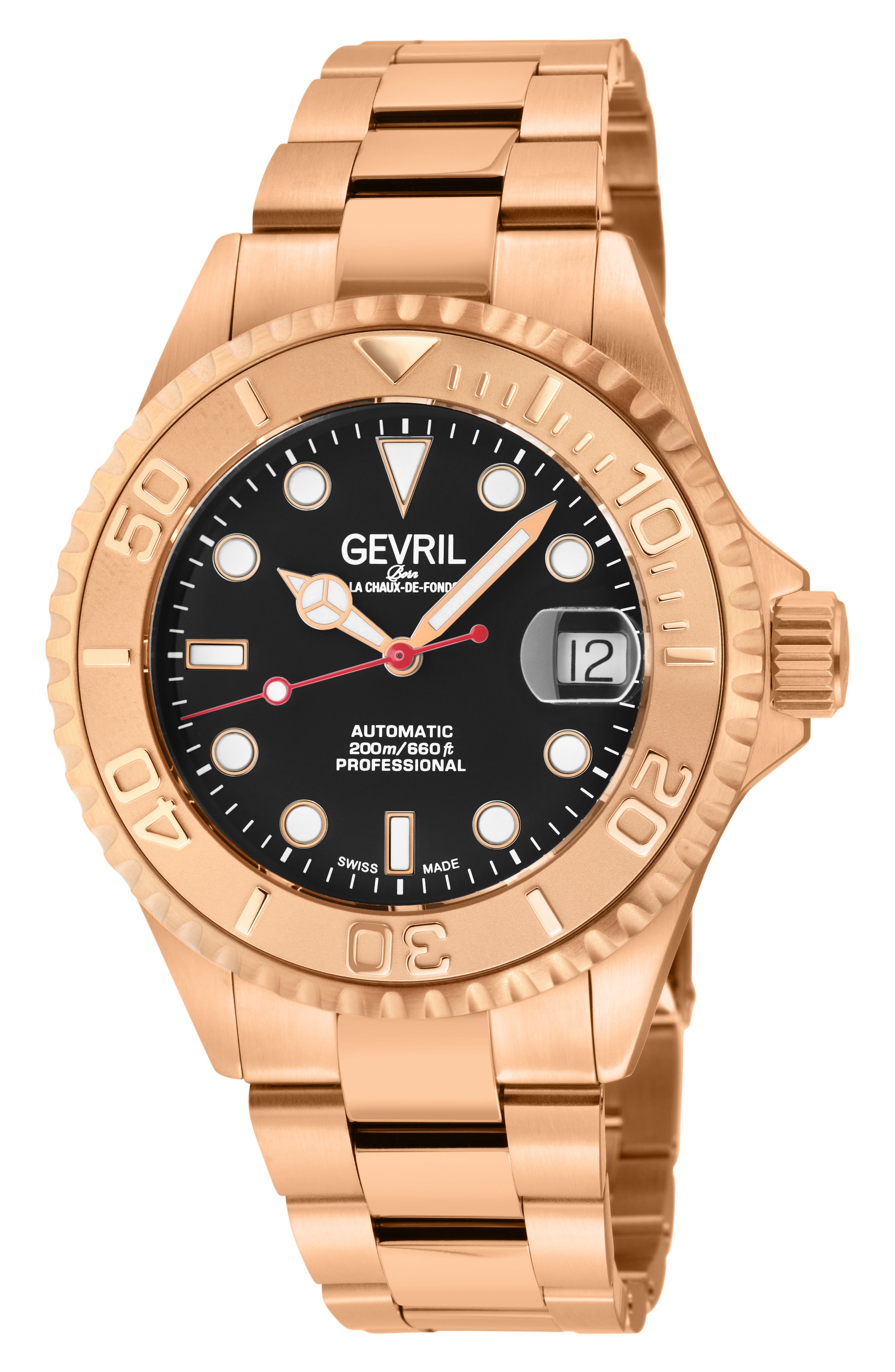 GEVRIL Wall Street Swiss Automatic Bracelet Watch, 39mm