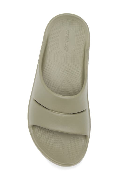 Oofos Ooahh Slide Sandal In Green