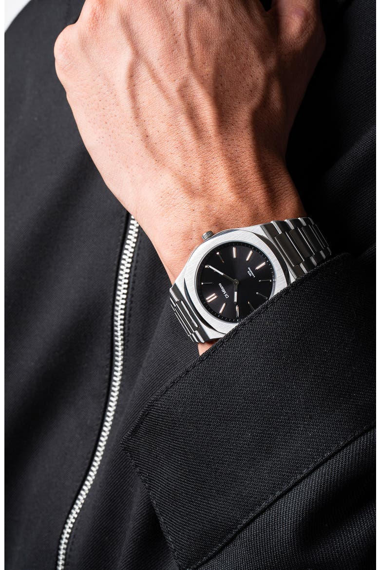 Ultra Thin Bracelet Watch, 39mm, Alternate, color, BLACK