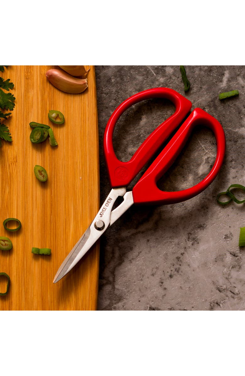 JOYCE CHEN Scissor and Cutting Board Set, 2 piece, Alternate, color, Bamboo/Red