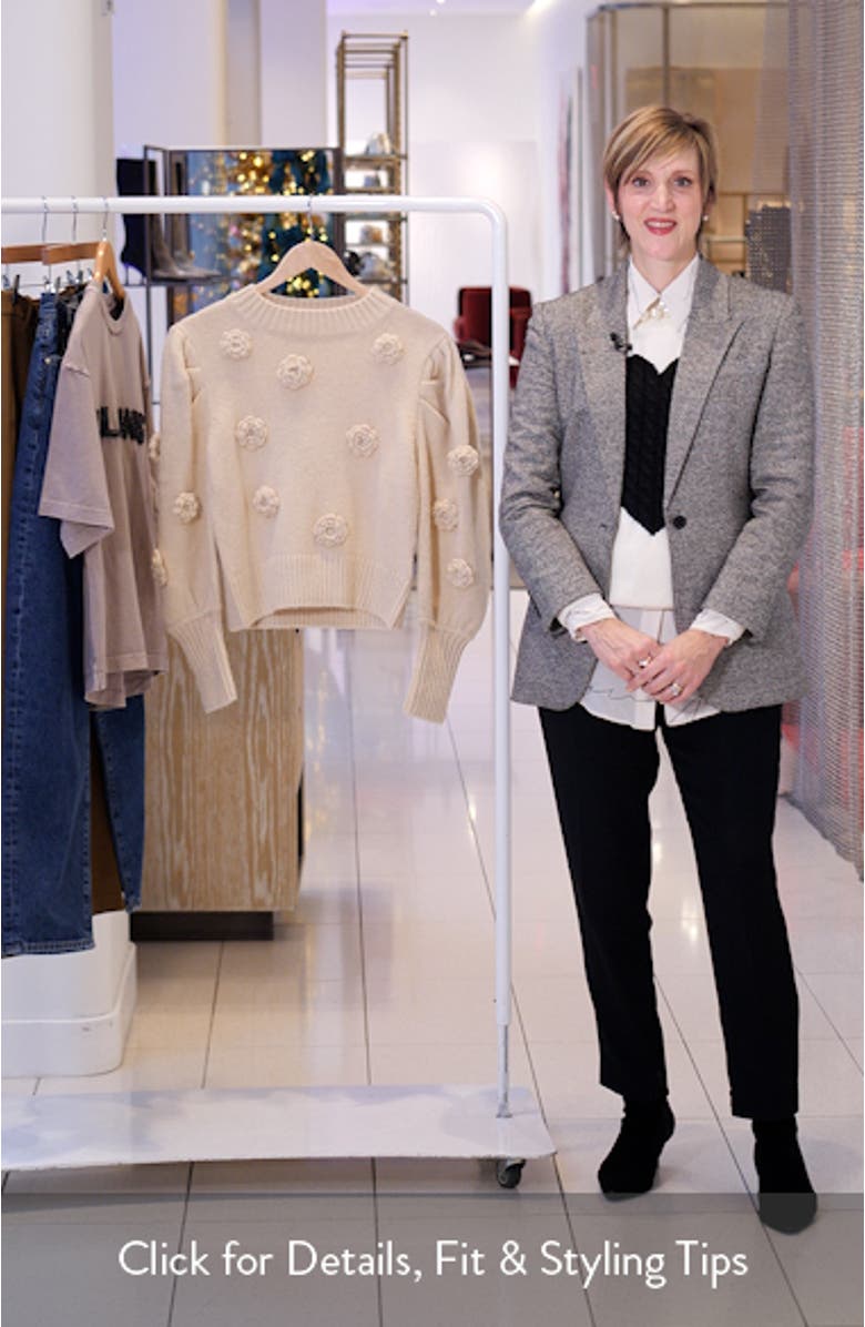 3D Crochet Flower Crewneck Sweater, sales video thumbnail