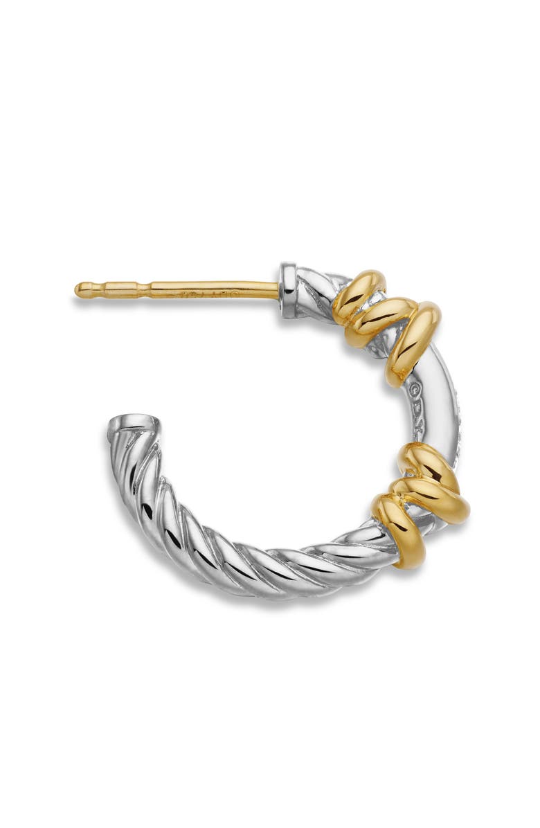 David Yurman Petite Helena Hoop Earrings, Alternate, color, Diamond/ Silver