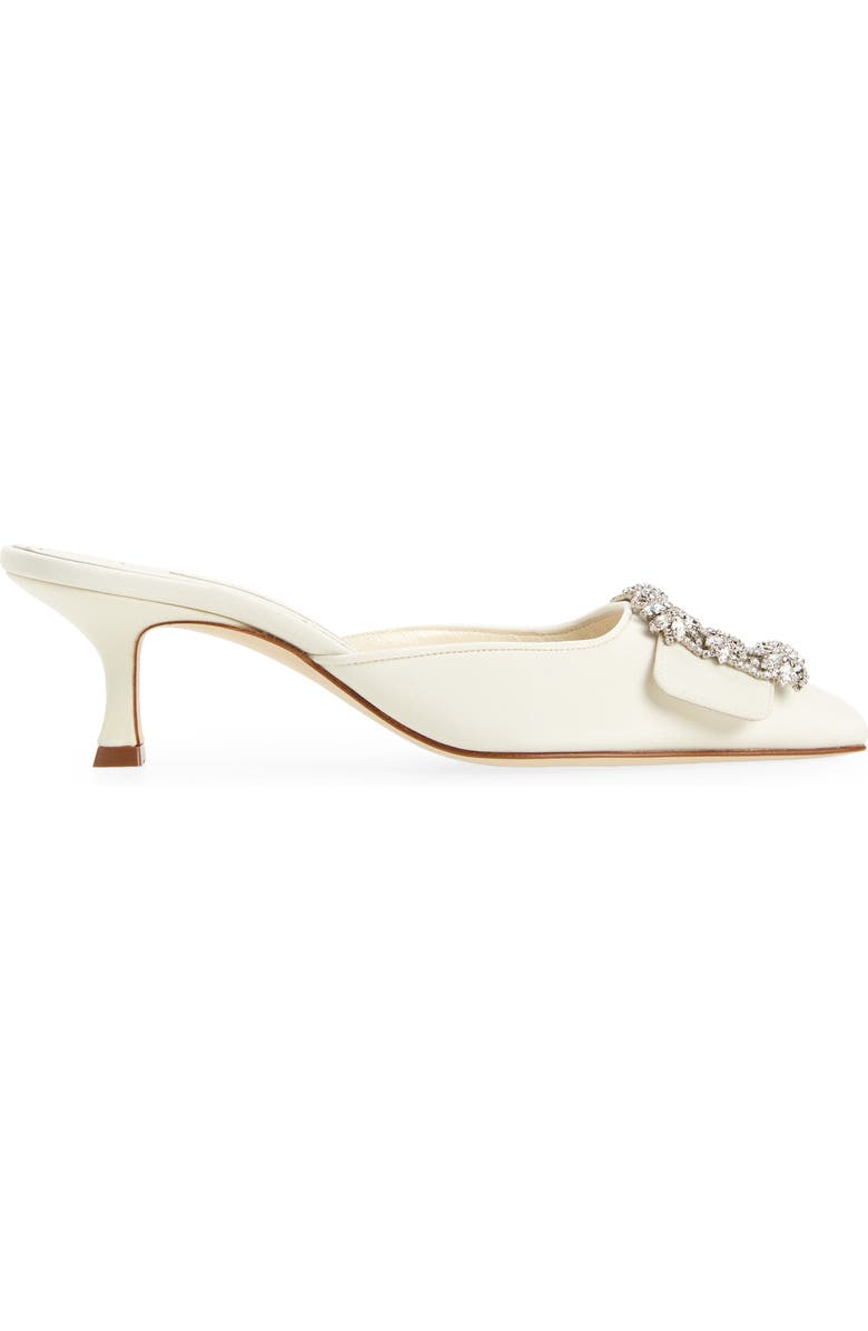Manolo Blahnik Maysale Crystal Buckle Pointed Toe Mule, Alternate, color,