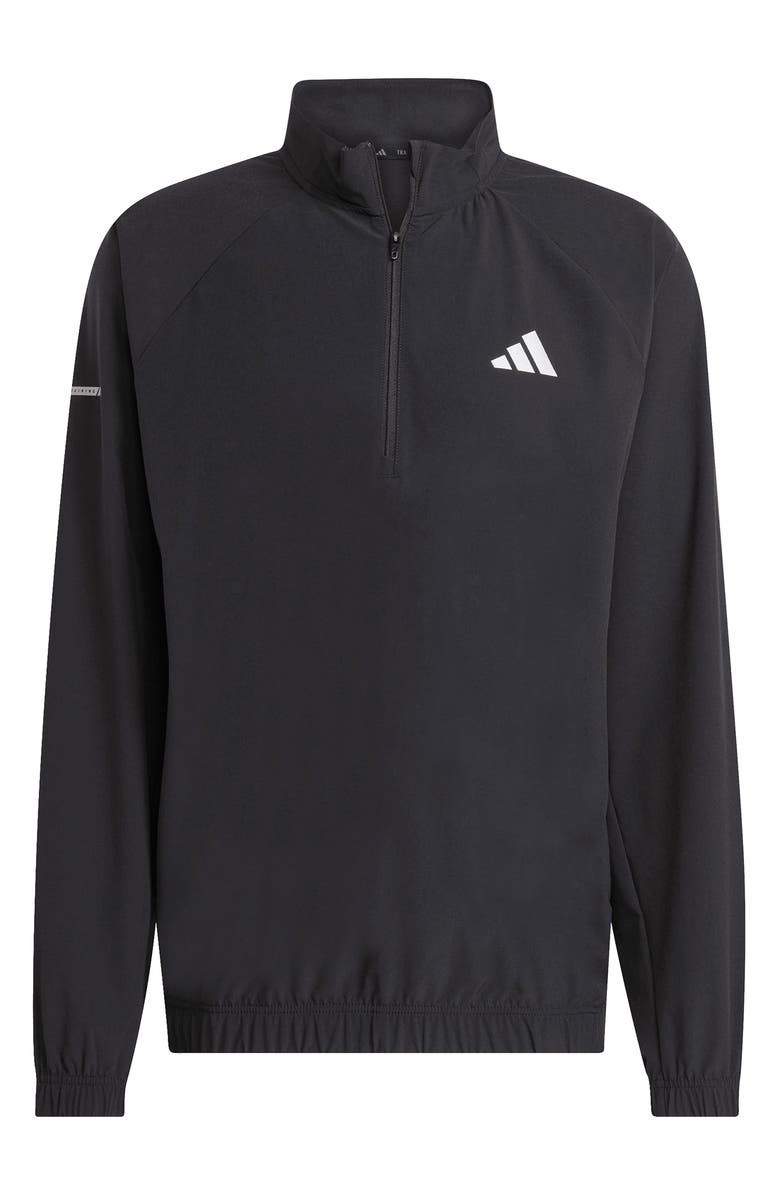 adidas Essentials Woven Half Zip Jacket, Alternate, color, Black