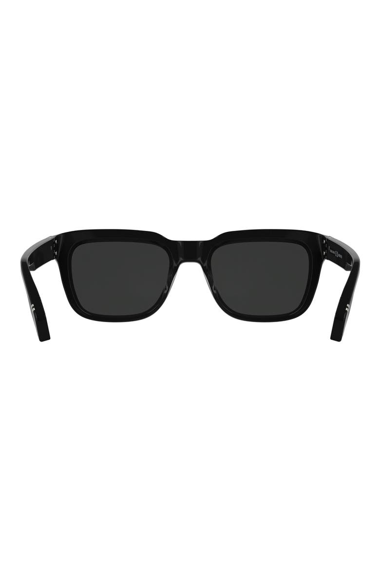 52mm Rectangular Sunglasses, Alternate, color, BLACK