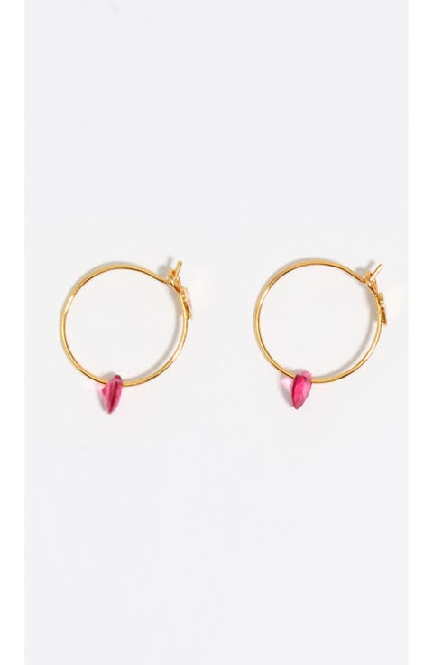 Heart Hoop Crystal Earrings