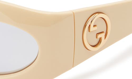 Gucci 60mm Oval Wrap Sunglasses In Gold