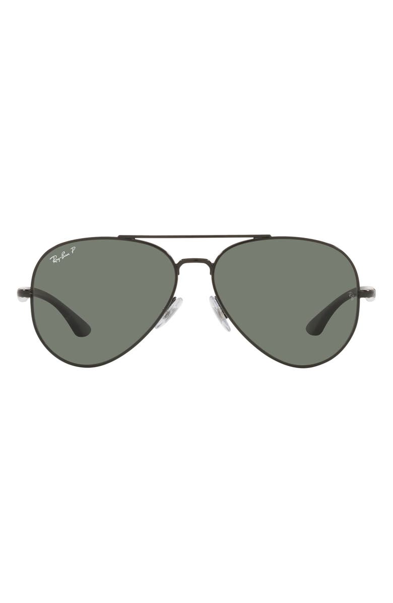 Ray-Ban 58mm Polarized Aviator Sunglasses, Main, color, 