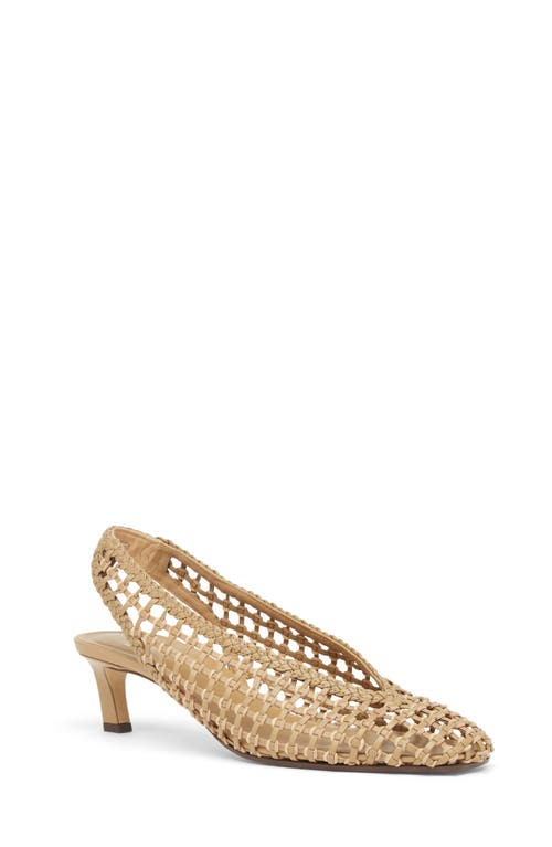 Fendi Woven Leather Kitten-heel Slingback Pumps In Cammello