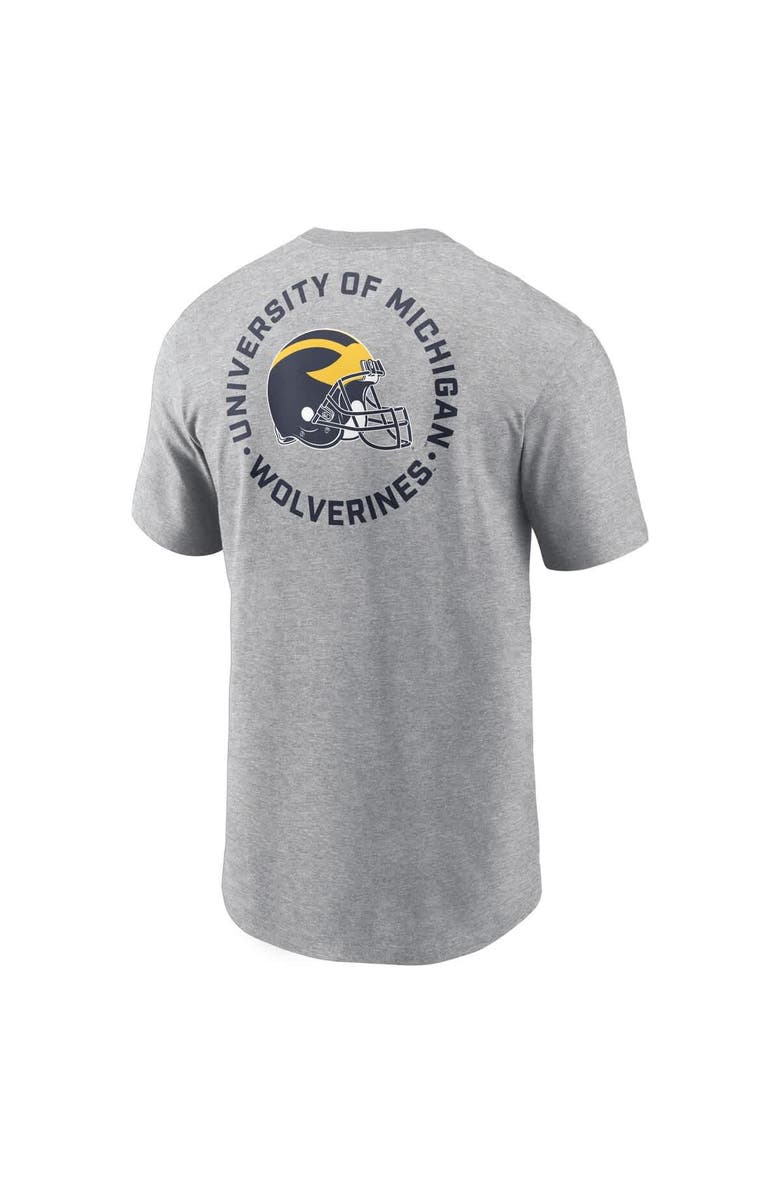 Jordan Brand Men's Jordan Brand Heather Gray Michigan Wolverines Campus 2-Hit T-Shirt, Alternate, color, Heather Gray
