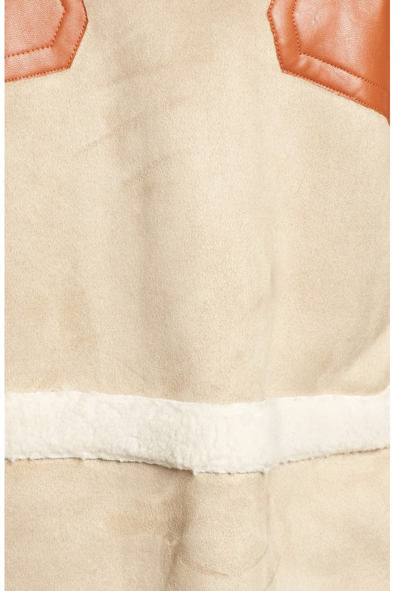 Faux Shearling & Faux Leather Jacket, Alternate, color, MOCHA